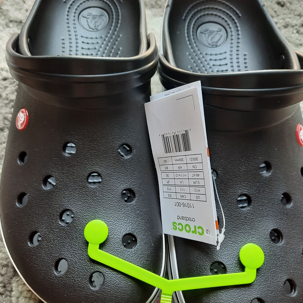 Crocband Clogs Black Noir (Black/White) Unisez Size Men's 12/Women's 14